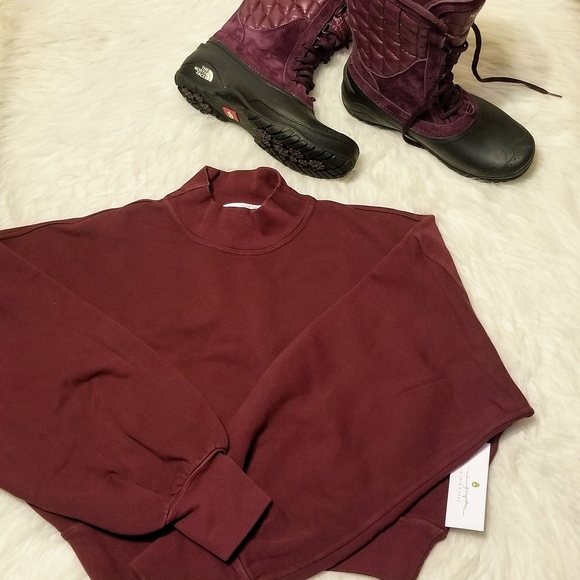 SPIRITUAL GANGSTER Blake Mock Neck Crop Sweatshirt - Picture 6 of 14